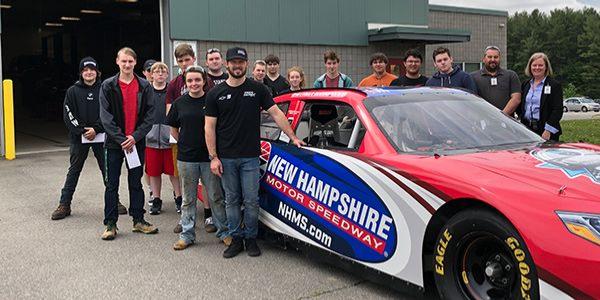 NASCAR Xfinity Series driver Ryan Truex visits with Automotive Technology students at the Seacoast School of Technology in Exeter, N.H.