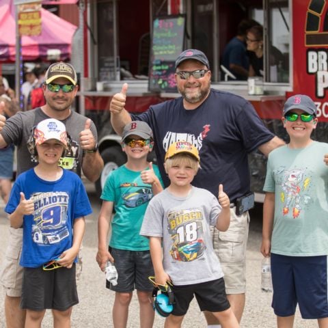 Fathers and sons enjoying Doubleheader Saturday at New Hampshire Motor Speedway on July 16, 2022.