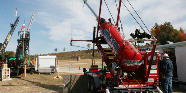 World champion American Chunker, out of Merrimack, N.H., didn't have the longest shot of the day on Sunday, but its blast of 4,191.28 feet on Saturday was good enough to take the Extreme Chunkin title in the Air Cannon Division for the second straight year.