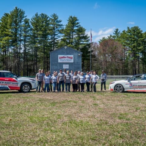 New Hampshire Motor Speedway staff members kicked off Earth Day Tuesday morning by sprucing up Robert L. Landry Sr. Memorial Field in Loudon, N.H. for the fifth annual Speedway Cares Day.