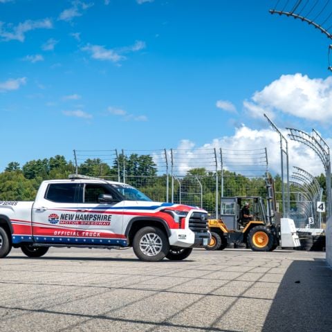 New Hampshire Motor Speedway Senior Operations Manager Nick Duggan works to transition the racetrack from a road course configuration to oval in preparation for New England’s only NASCAR Playoffs weekend at New Hampshire Motor Speedway, Sept. 19-21.