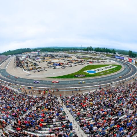 The NASCAR Cup Series field racing around “The Magic Mile” at New Hampshire Motor Speedway on June 23, 2024.