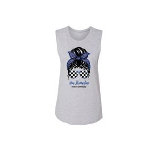 NHMS LADY MESSY BUN MUSCLE TANK Ash