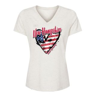 NHMS LADY HEART VNECK TEE